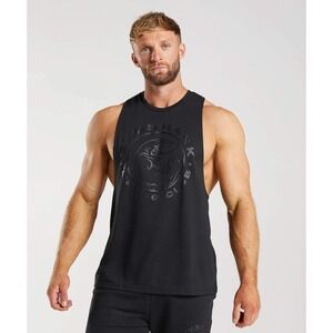 Gymshark Black Legacy Drop Arm Tank Top Mens Medium Slim Fit Gym Workout Fitness